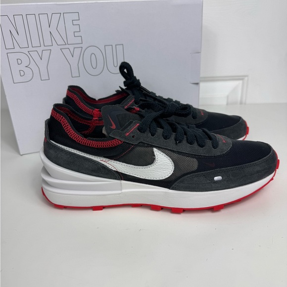 Nike Shoes - Nike Waffle One ID By You Women’s Size 9.5 DJ0976 991 Black And Red NIB‎